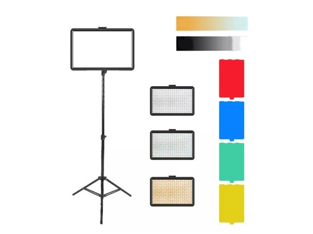 &u+ PANEL LED FOTOGRAFIA + LAMINAS INTERCAMBIABLES 20 CM X 14 CM + TRIPODE (4966)